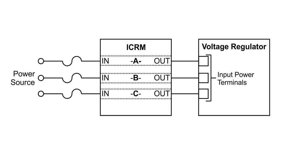 Typical ICRM Connections, Three-Phase Operating Power
